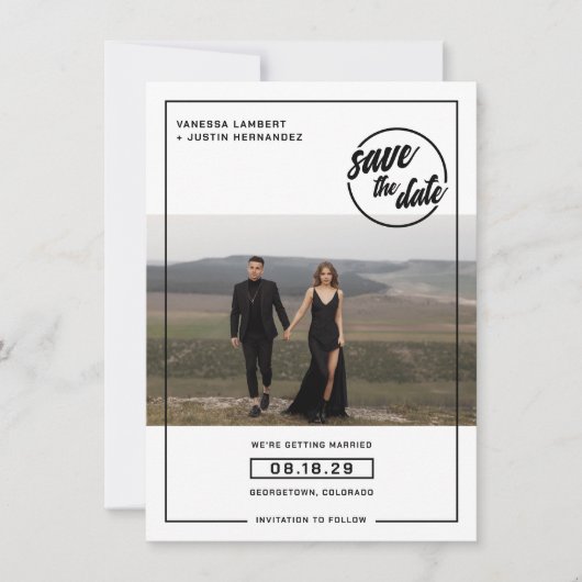 Casual foto bruiloft save the date (Voorkant)