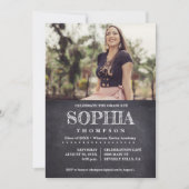 Casual foto Chalkboard Vier de Afstuderen Kaart (Voorkant)