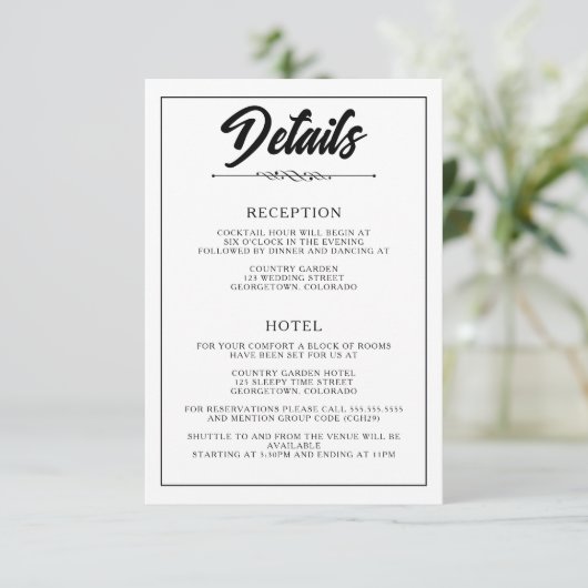 Casual foto informatiekaartje (Staand voorkant)