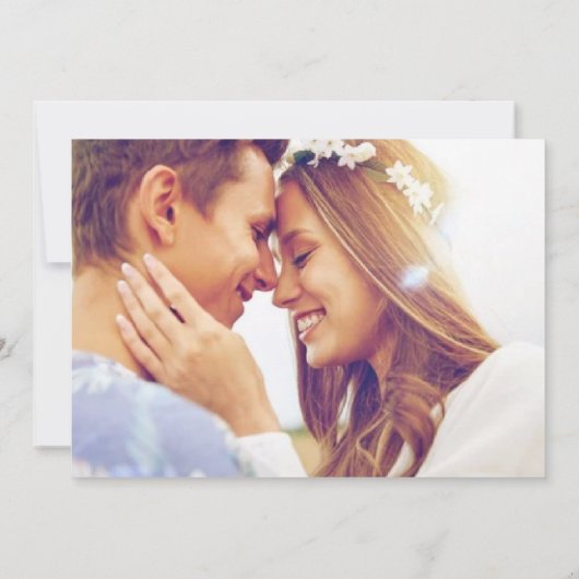 Casual foto strand bruiloft save the date (Achterkant)