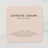 Casual foto van modern Chic Beauty Cream Beige Vierkante Visitekaartje (Achterkant)