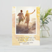 Casual foto-weddenschap Geel sparen de datum Save The Date (Staand voorkant)