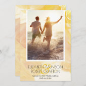 Casual foto-weddenschap Geel sparen de datum Save The Date (Voorkant / Achterkant)