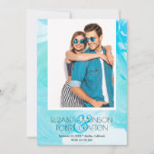 Casual foto Weddenschap Turquoise Save the Date (Voorkant)