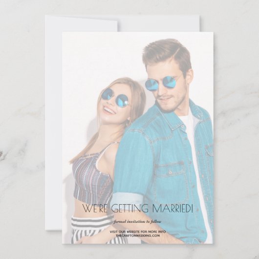 Casual foto Weddenschap Turquoise Save the Date (Achterkant)