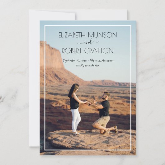 Casual fotobruiloft bespaart de datum save the date (Voorkant)