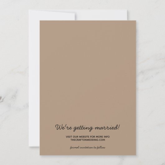 Casual fotobruiloft bespaart de datum save the date (Achterkant)