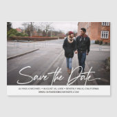 Casual fotobruiloft Sla het datumscript op Magnetische Uitnodiging (Voorkant)