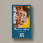 Casual Fotofotografie Qr code Navy Blue Visitekaartje