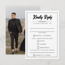 Casual fotovoedsel keuzes RSVP kaartje