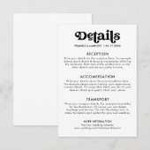 Casual gegevens over de moderne minimalistische re informatiekaartje (Voorkant / Achterkant)