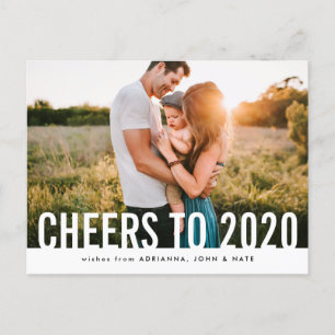 Casual gejuich voor 2020 Modern Script Vakantiefot Feestdagenkaart