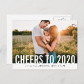 Casual gejuich voor 2020 Modern Script Vakantiefot Feestdagenkaart (Voorkant / Achterkant)