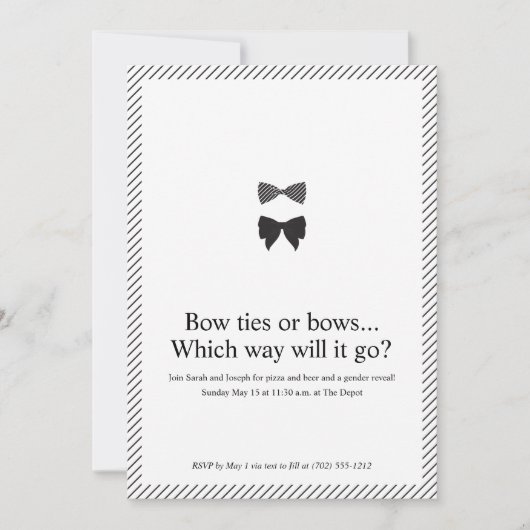 Casual geslachtsonthulling kaart (Voorkant)