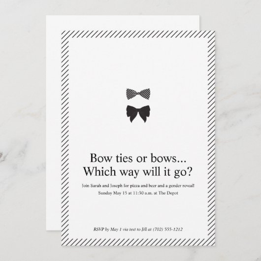 Casual geslachtsonthulling kaart (Voorkant / Achterkant)