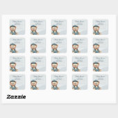 Casual gezellige Baby shower uitnodiging Vierkante Sticker (Vel)