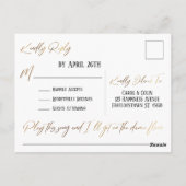 Casual Gold Handwriting RSVP Song Request Custom Briefkaart (Achterkant)