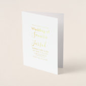 Casual Gold Minimal Heart Rsvp en Wedding Kaart (Voorkant)