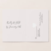 Casual Gold Minimal Heart Rsvp en Wedding Kaart (Binnen)