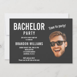 Casual Grappig Aangepaste Foto Bachelor Party Kaart