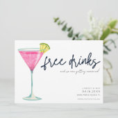 Casual gratis Drinken Funny Photo Wedding Save The Date (Staand voorkant)