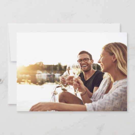 Casual gratis Drinken Funny Photo Wedding Save The Date (Achterkant)