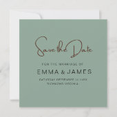 Casual groen Script Typograferen Save The Date (Voorkant)
