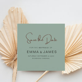 Casual groen Script Typograferen Save The Date
