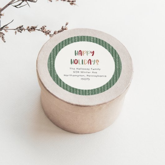 Casual groene Prettige feestdagen Envelopzegels Ronde Sticker