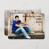 Casual Grunge - 3x5 Afstuderen Aankondiging (Voorkant / Achterkant)