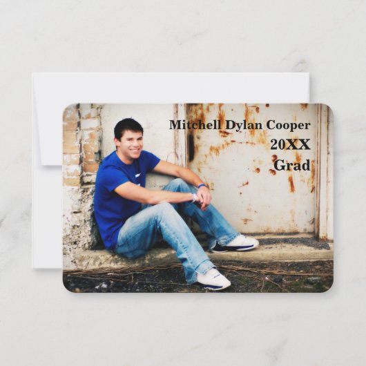 Casual Grunge - 3x5 Afstuderen Aankondiging (Voorkant)