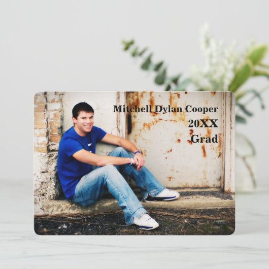 Casual grunge - Aankondiging van Afstuderen (Staand voorkant)