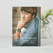 Casual Guy Afstuderen Fotogradatie Party Kaart (Staand voorkant)