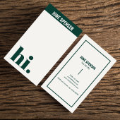 Casual Hallo Hallo Bos Groene Typografie Wit Visitekaartje