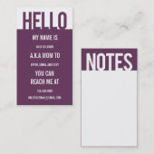 Casual Hallo kaart / visitekaartje Contactkaartje (Voorkant / Achterkant)