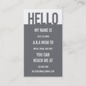 Casual Hallo Mommy Kaart / Belkaart Contactkaartje (Voorkant)