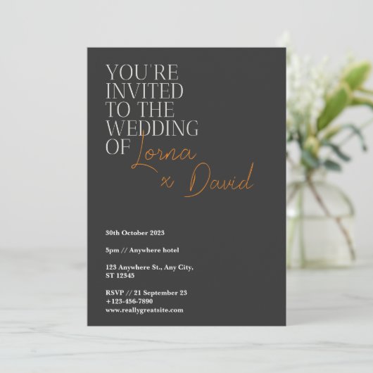 Casual Halloween bruiloft uitnodigingen (Staand voorkant)