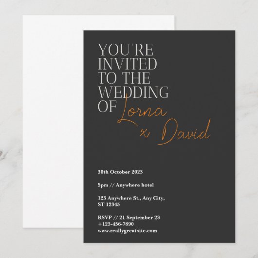 Casual Halloween bruiloft uitnodigingen (Voorkant / Achterkant)