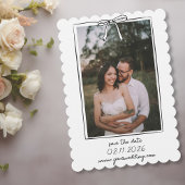 Casual hand getrokken foto eenvoudige grillige chi save the date