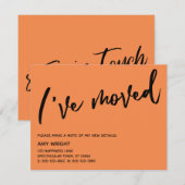 Casual hand Ik heb verplaatst Sinaasappel nieuwe a Notitiekaartje (Voorkant / Achterkant)