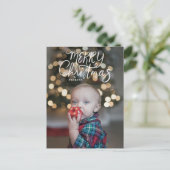 Casual Hand Lettered Merry Christmas Briefkaart (Staand voorkant)