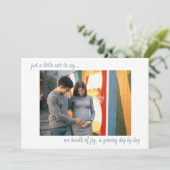 Casual handgeschreven 2 Fotonotitie om Zwangerscha Aankondiging (Staand voorkant)