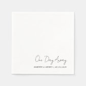 Casual handgeschreven een dag weg bruiloft repetit servet (Voorkant)