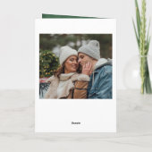 Casual handgeschreven kerstfoto met handschrift feestdagen kaart (Achterkant)