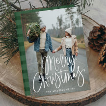 Casual handgeschreven kerstfoto met handschrift