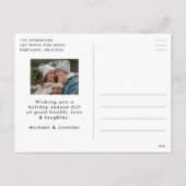 Casual handgeschreven kerstfoto met handschrift feestdagenkaart (Achterkant)