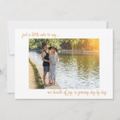 Casual handgeschreven notitie om 2 foto's te zegge aankondiging (Voorkant)