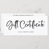 Casual handgeschreven script | Cadeaubon (Voorkant / Achterkant)