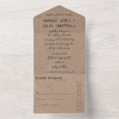 Casual handgeschreven typografie Kraft All In One Uitnodiging (Binnen)