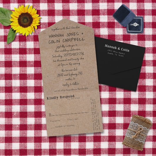 Casual handgeschreven typografie Kraft All In One Uitnodiging